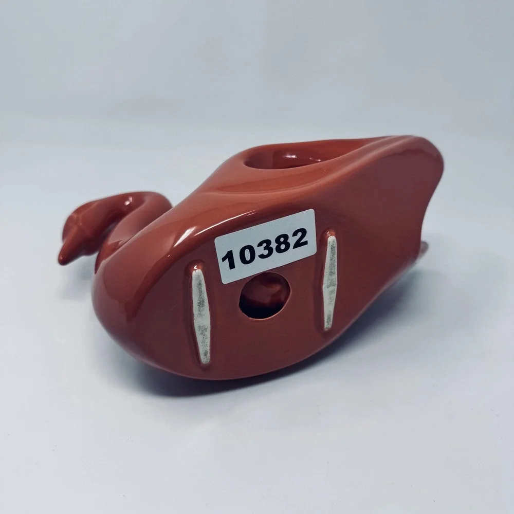 Vintage MidCentury Rust Orange Ceramic Swan Towel Holder Hollywood Regency Style